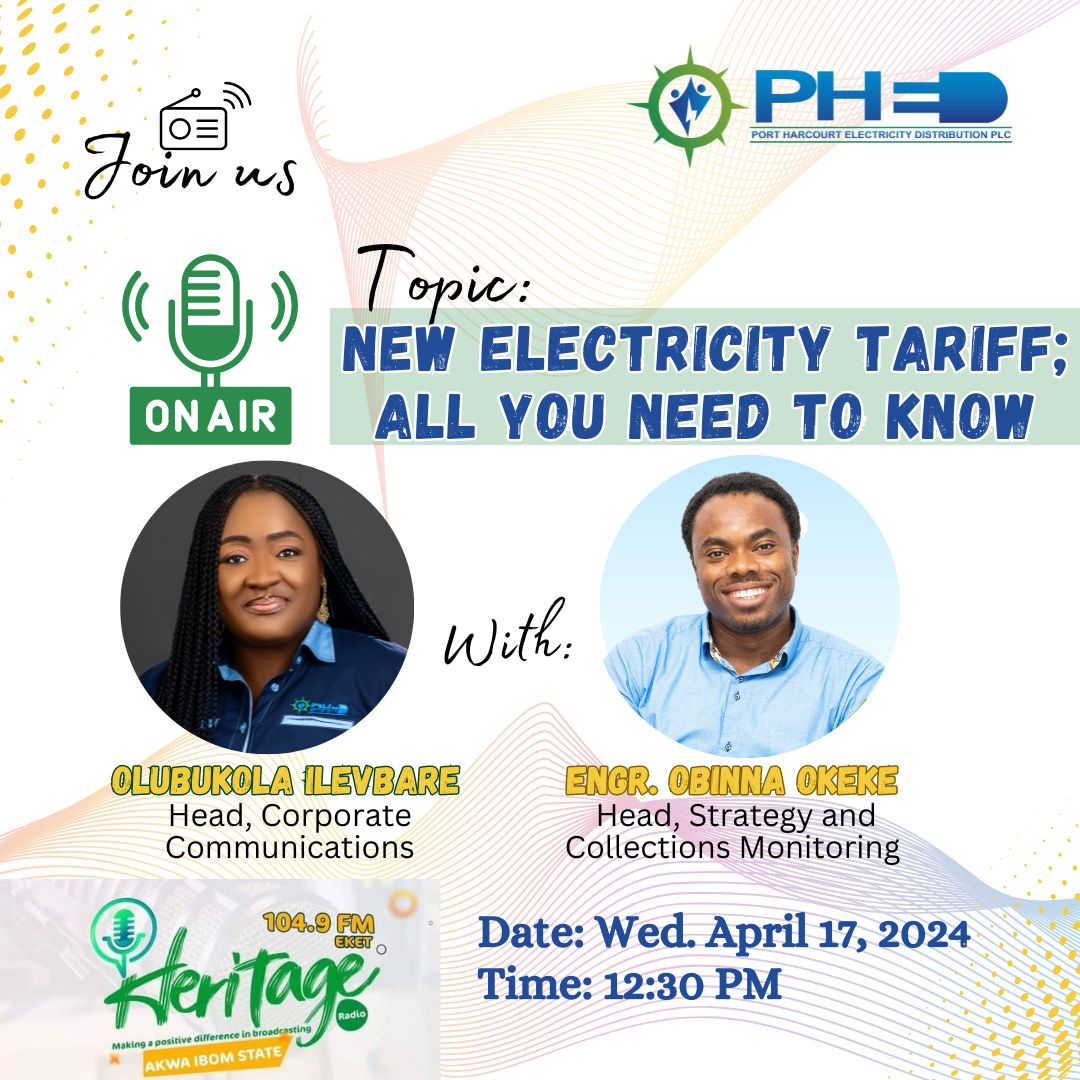 Join us today as we discuss all you need to know about the New Electricity Tariff.

#ElectricityTariff #HeretoServe #PHED