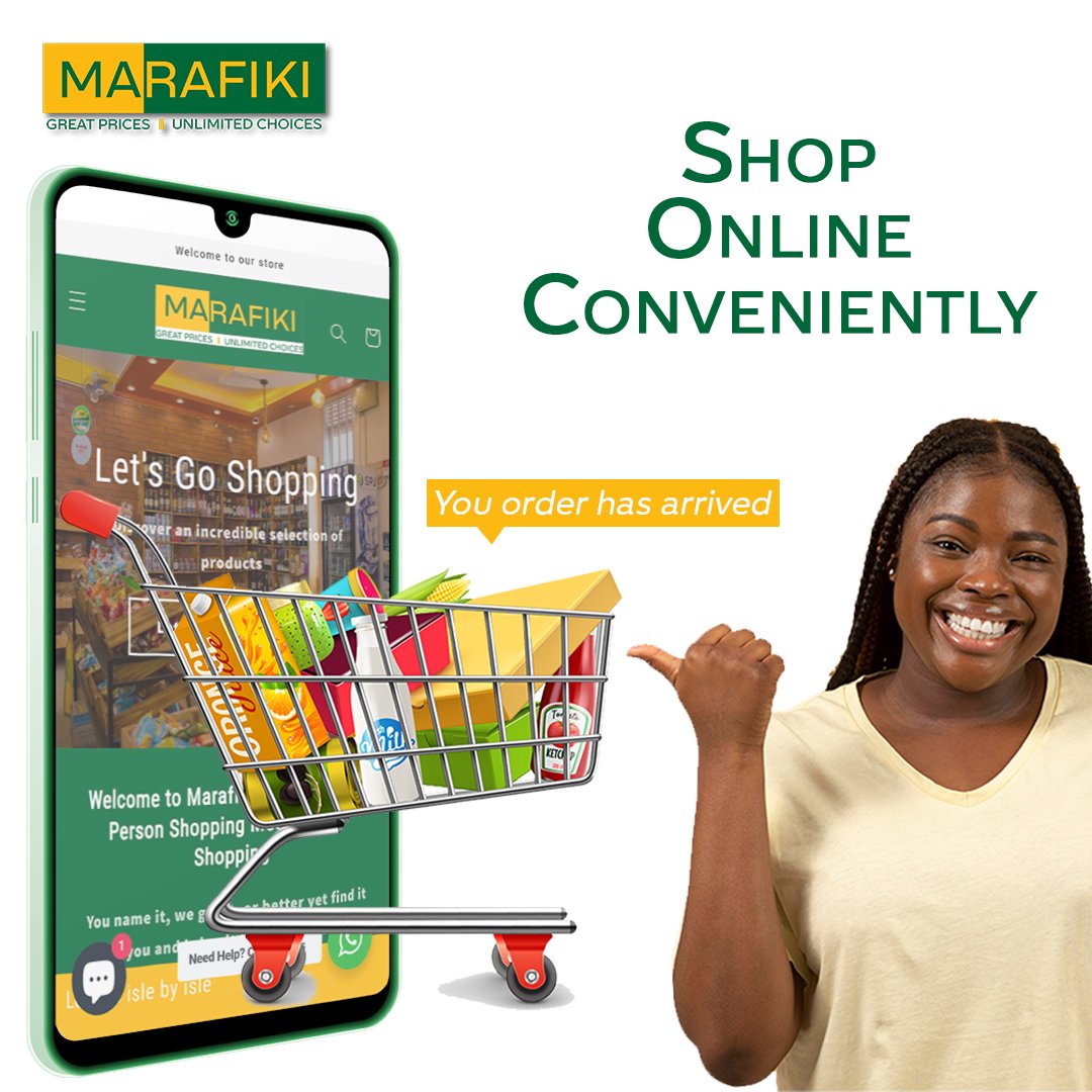 Did you know that you can shop conveniently from the comfort of your home and get everything delivered to your doorstep? Join the Marafiki Mart Community where in-person shopping meets online shopping

#marafikimart #onlineshopping #onlinestore #inpersonshopping #conveniencestore