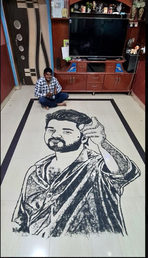 #Thalapathy @actorvijay Annan❤️ #TheGreatestOfAllTime #WhistlePodu Art by @HarishvijiArtm1