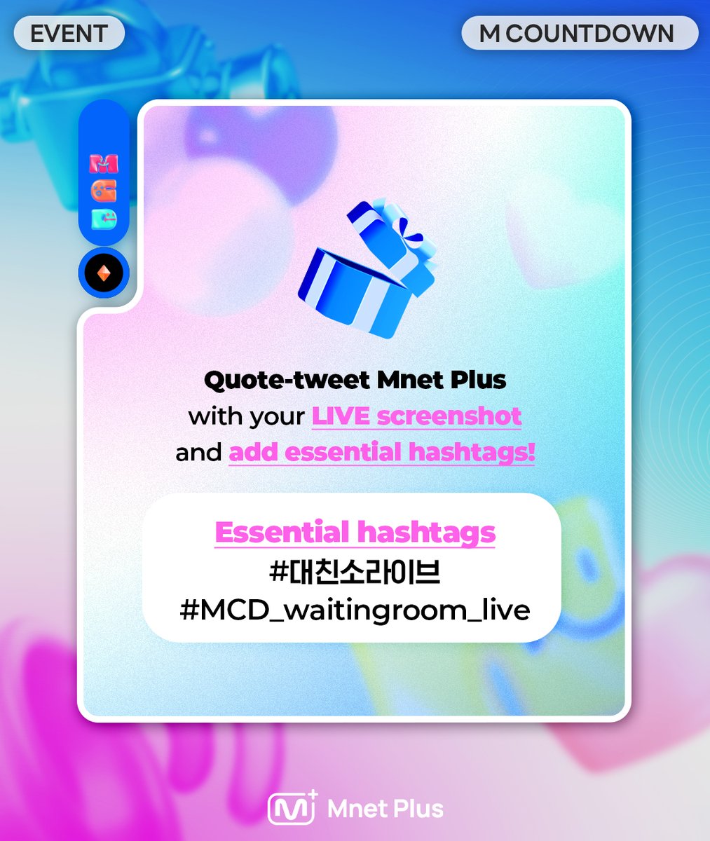 [#MCD_waitingroom_live] #daechinso_on_thursday📺

3MC 100 Days Celebration Live🎉
Check out the Waiting Room Live event in advance👀
👉 bit.ly/daechinso_EP838

📌Only available on 𝗠𝗻𝗲𝘁 𝗣𝗹𝘂𝘀

#Mcountdown #MnetPlus #daechinso
@MnetMcountdown @ZB1_official @BOYNEXTDOOR_KOZ
