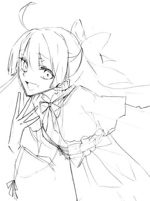 【らくがき交換企画】ふりちゃんさんとらくがき交換しあって清書するやつやりました!これは私の描いたウィッチちゃんのらくがき! 