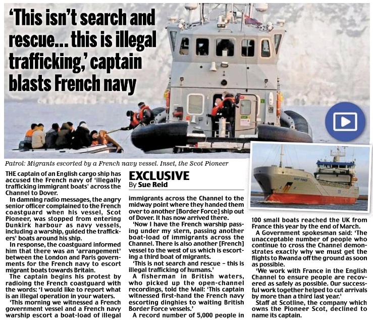 This isn't search and rescue....this is illegal trafficking,captain blasts French navy: Apparently there is an arrangement between London and Paris government for the French Navy vessels to escort migrants towards Britain We've paid Millions to France for this people Wake Up