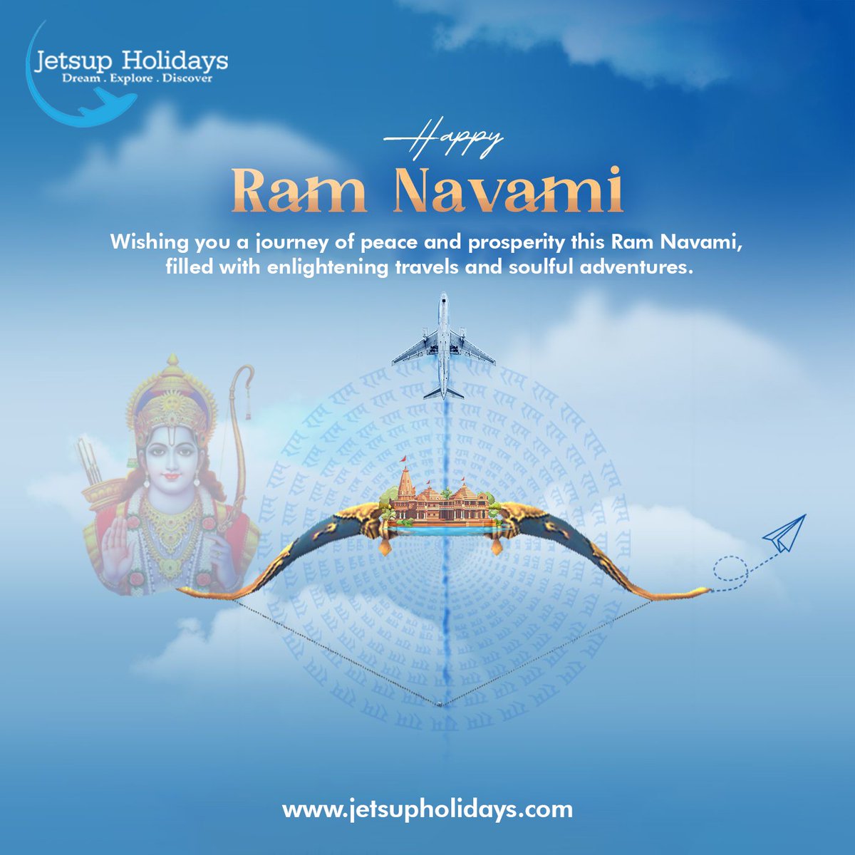 Wishing you a journey of peace and prosperity this Ram Navami, filled with enlightening travels and soulful adventures. #RamNavamiWishes #TravelBlessings #jetsupholidays #travellife #grouptour #ramnavami #HappyRamNavmi