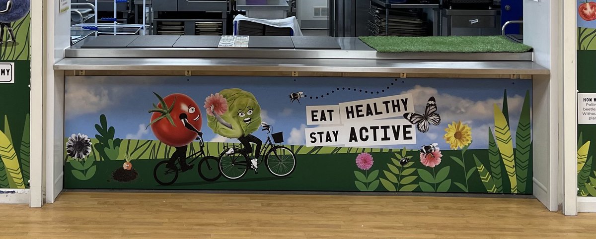 Three very different designs for counter fronts completed last week. #schools #catering #branding