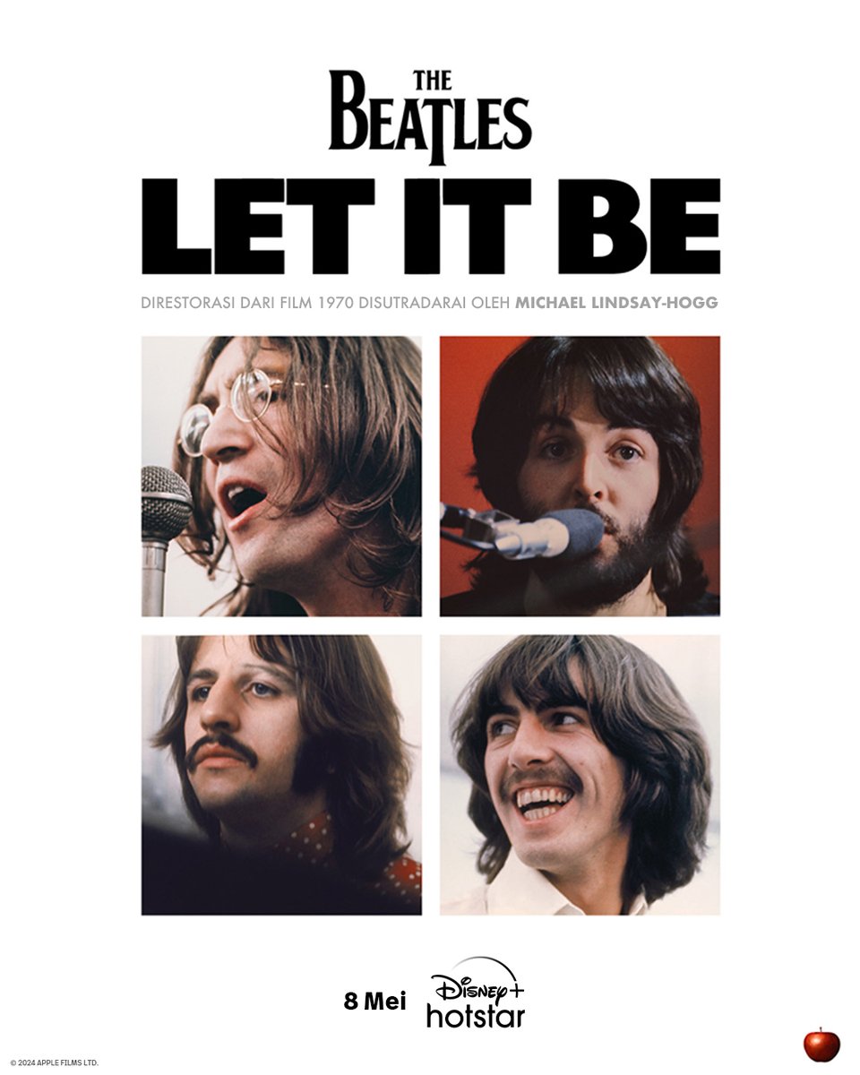 Lihat The Beatles dalam film tahun 1970, #LetItBe, yang telah direstorasi sepenuhnya untuk pertama kali. Eksklusif di #DisneyPlusHotstarID, streaming mulai 8 Mei.