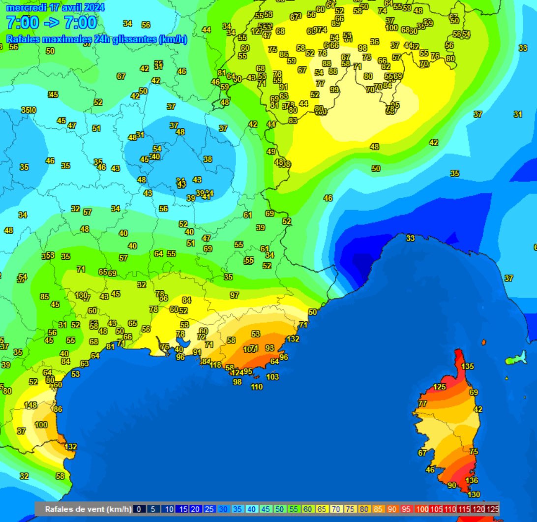 VigipreventionM's tweet photo. @julbeaumont
💨/#Hier et #cette #nuit, une belle #tempête a eu lieu entre le #sud du #Var et la #Corse du au #conflit de masse d’air provoquée par la #dépression #Renata. Des #rafales à + de 120/h ont #touché les #côtes #Varoise et la #Corse , et + de 150km/h au #Cap #Corse (2B) https://t.co/RY3vzqhN3y