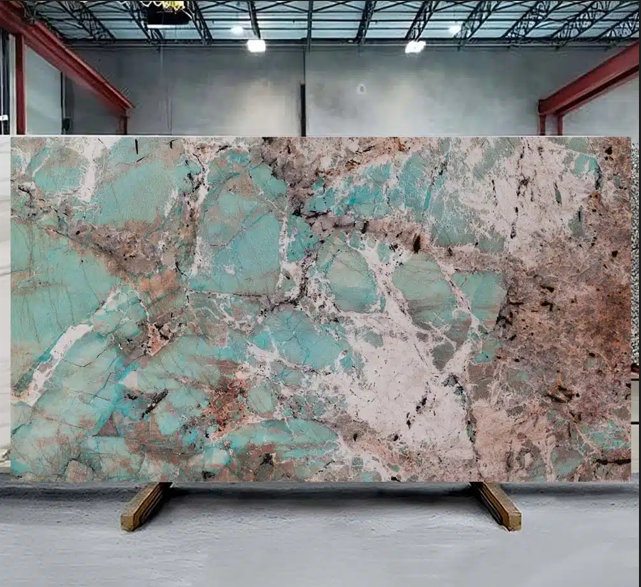 Explore our collection and bring the beauty of Amazonite into your home or project today. 
-
-
#amazonite #kitchenremodel #quartzitecountertops #interiordesign #naturalstones #countertops #stoneslab #interiordesign #architecture #skstones #kitchendesign #kıtcheninspo #newarrival