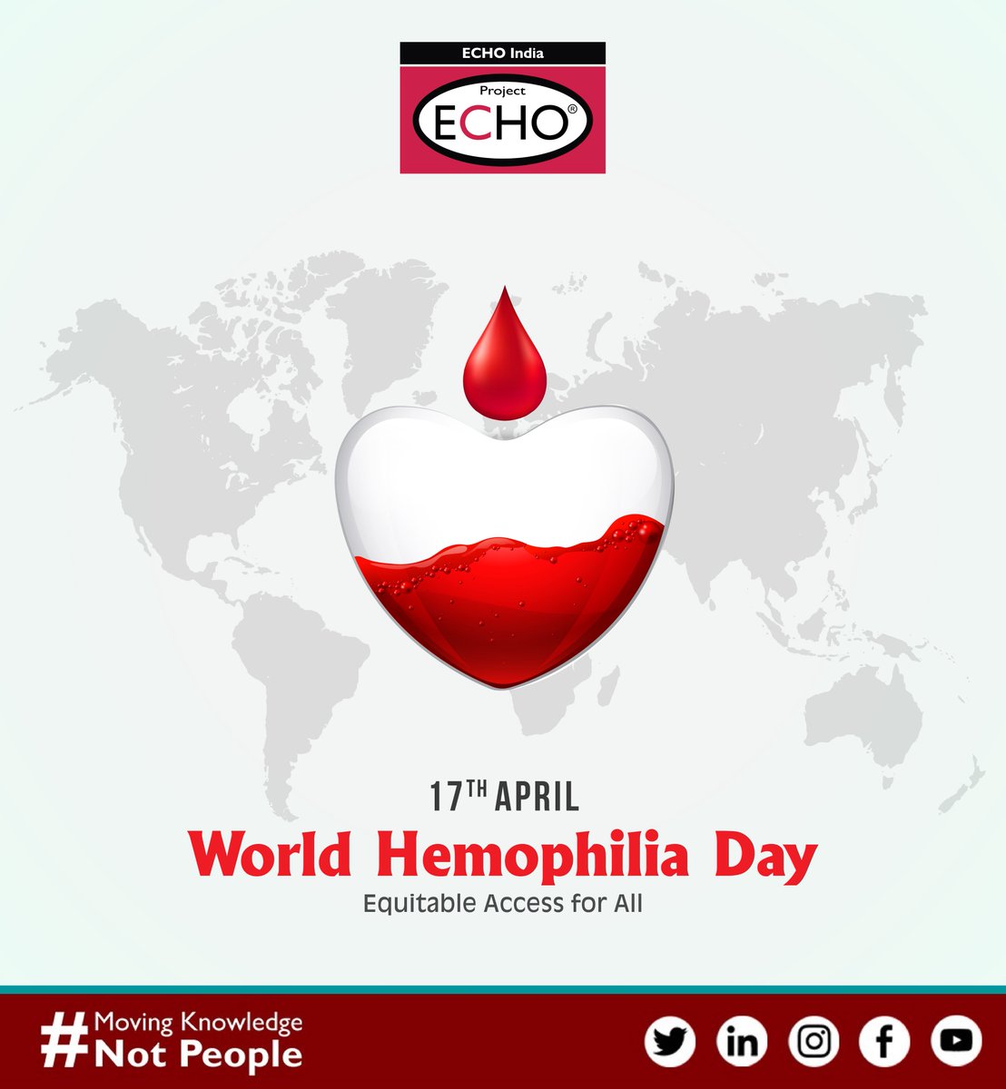 #WorldHemophiliaDay reminds us to raise awareness, drive action, and support initiatives oriented toward equitable and accessible treatment for those affected. Over the years, #ECHOIndia has supported @pho_india in running Hemophilia-focused capacity-building programs.