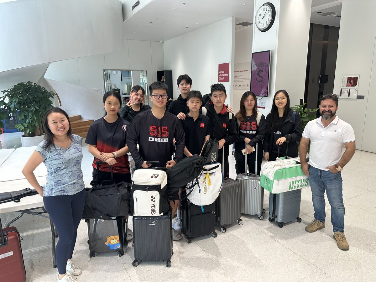 Just sent our 8th @SISGeckos #ACAMIS team of the school year off! Badminton is headed to Nanjing! #SISrocks #gogeckos #issedu