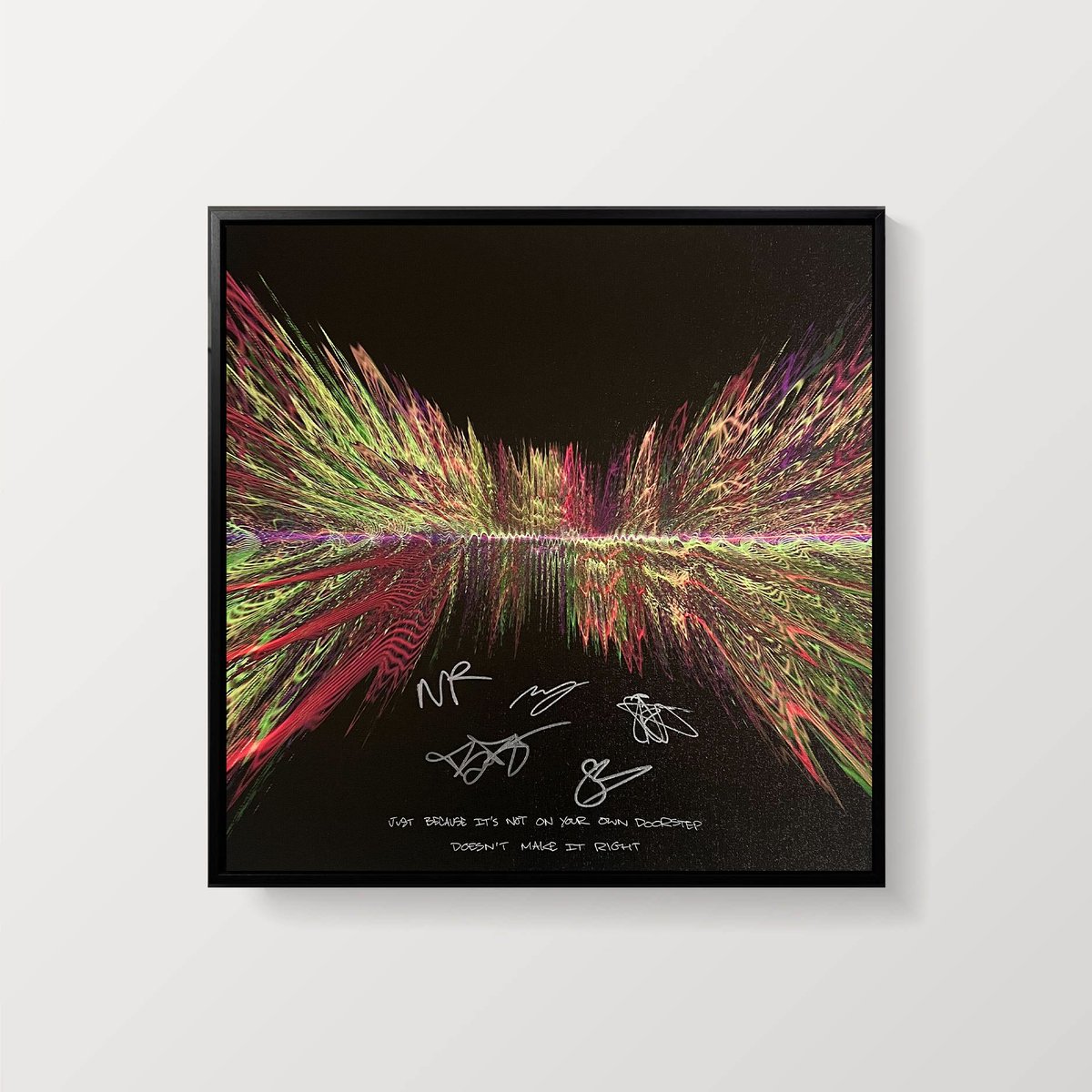 We have collaborated with @soundwavesart to sign a very limited collection of artwork created from the audio of We Need More Bricks. Every piece is hand signed by the band to support the incredible @warchilduk. Only 50 prints & 2 originals available here: soundwavesartfoundation.com/collections/ne…