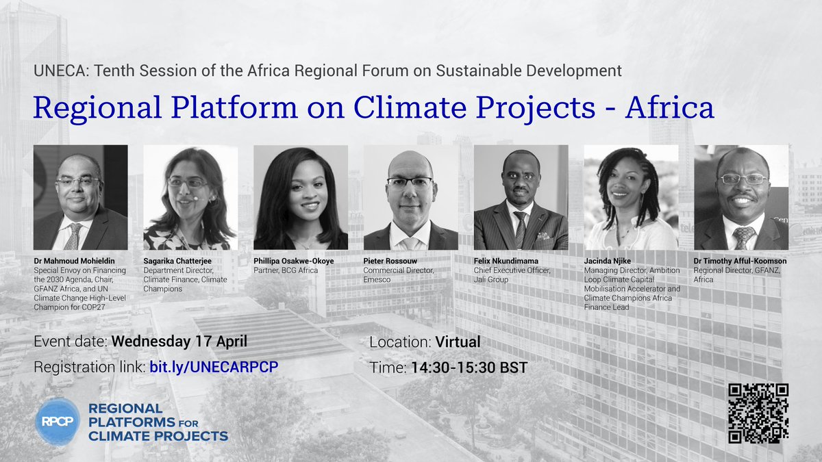 🌍 Today’s session will boost project pipelines in Africa, uniting leaders from multiple sectors. Discover projects ready for acceleration and connect with financiers. Gear up for COP29 and beyond. 🚀 🕰️14:30 - 15: 30 BST 📅 17 April Register now! 👉 bit.ly/UNECARPCP