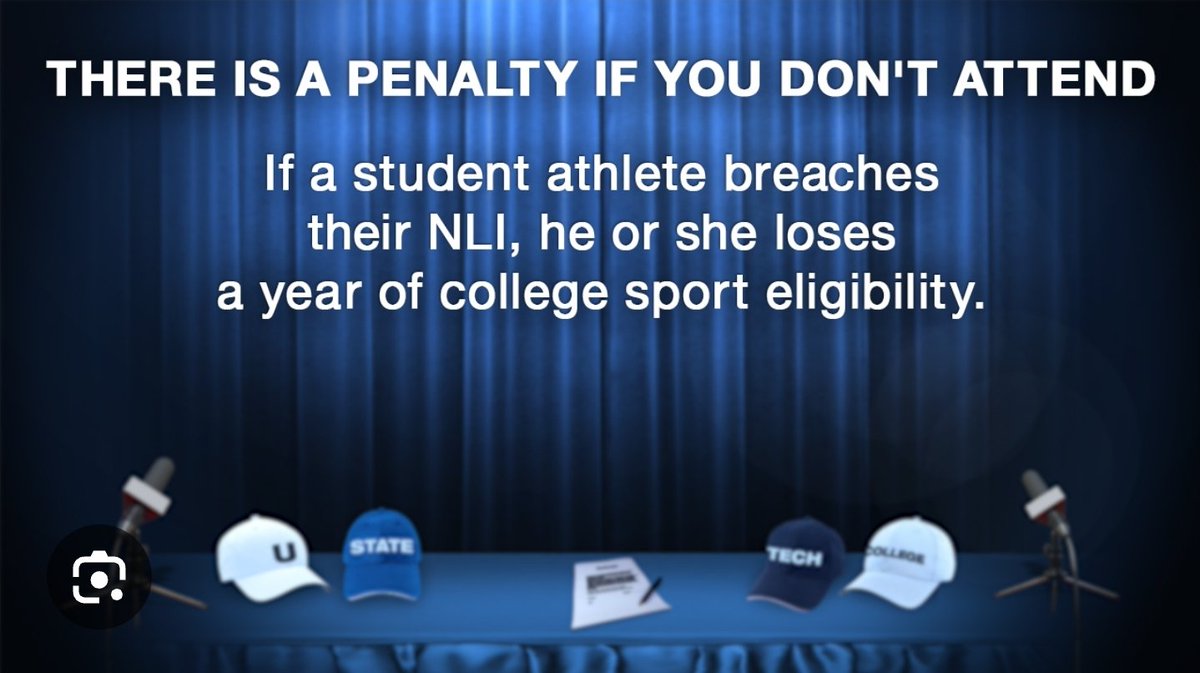 msauc024's tweet photo. The penalty for breaching the NLI contract is a heavy burden for athletes, preventing them from participating in college sports for a year sets them back professionally and academically if they can't afford tuition cost otherwise. @abhornUCRedu #UCR150 https://t.co/nhWX0YxbgH