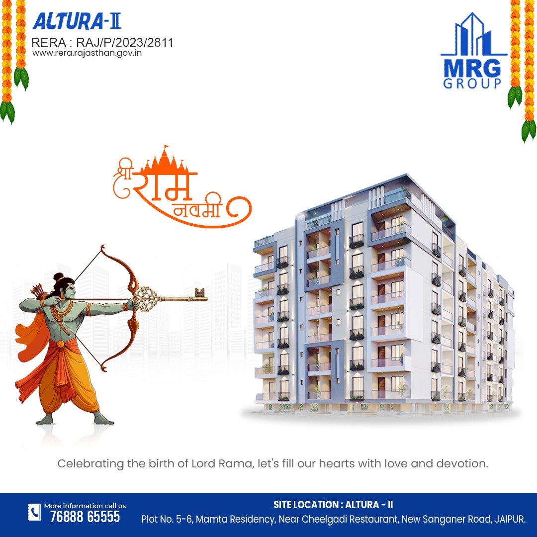 Happy Sree Ramanavami to all of you!

#MRG #MRGgroup #alturas #ram #sriram #sriramnavami #sriramnavami2024 #sriramnavamipost #sriramnavamicelebration #apartments #apartmentsavailable #construction #3BHKSALE #3bhkflats #4BHK #4bhkflats #flatsforsale #FlatsForSaleInJaipur