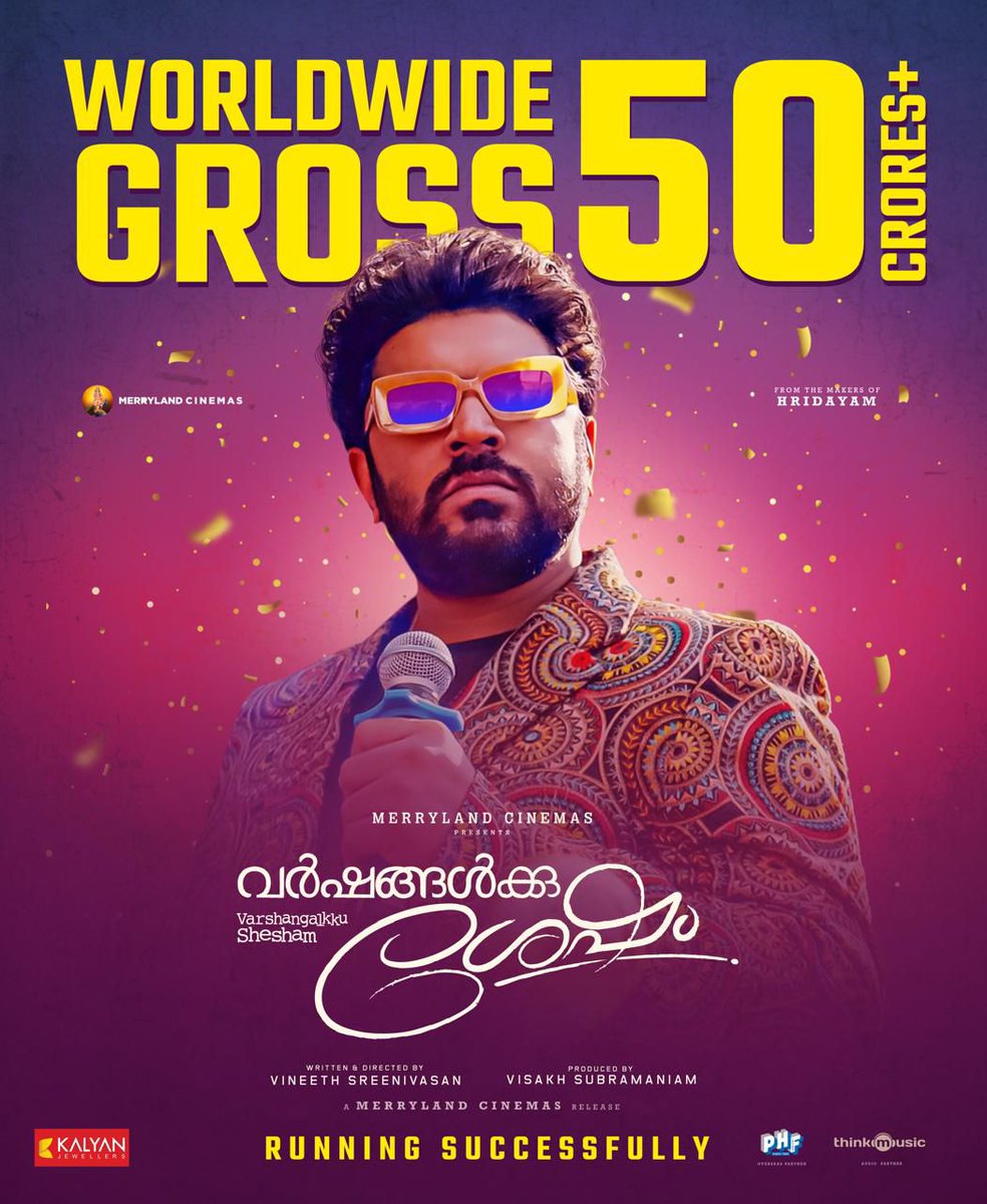 shaanz20's tweet photo. #VarshangalkkuShesham crosses 50 crore plus world wide!
Nithin Molly Swag on Box Office 🔥✨
#NivinPauly @NivinOfficial https://t.co/eaNhQmrSKm