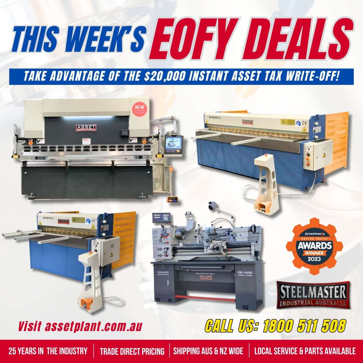 This Week's Great EOFY Buys! Low Price Offers!

Visit assetplant.com.au/on-sale-produc… for more hot deals or call us on 1800 511 508.

#metalworking #metalworkingmachinery #australianbrand #steelmaster #metalfabricaton #steelfabrication