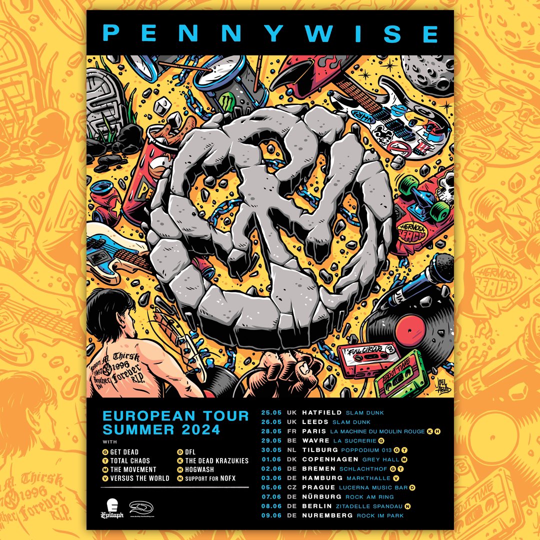 Europe! Stoked to be bringing some friends with us this summer. 👊 Support varies per date. Get tickets now at pennywisdom.com/tour