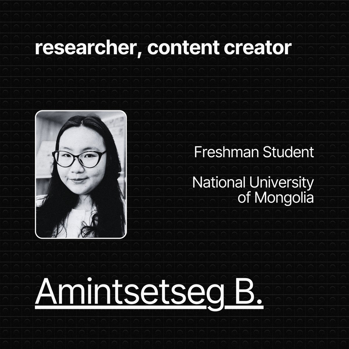 greendotclimate's tweet photo. 🔸 Researcher, content creator: Amintsetseg B., Freshman student, National University of Mongolia

🔸 Researcher, content creator: Serchmaa E., Senior Student, Tomujin Alternative School

🔸 Mini-Project Lead: Irene (@irenenkh), Co-founder, Green Dot Climate NGO https://t.co/weD3OBEsIZ