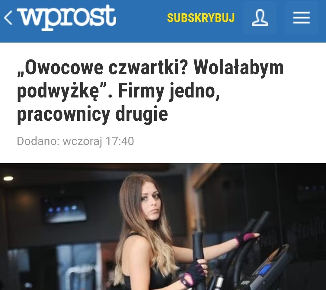 Roszczeniowość. A myśli, że taki banan raz w tygodniu to nie kosztuje pracodawcy?