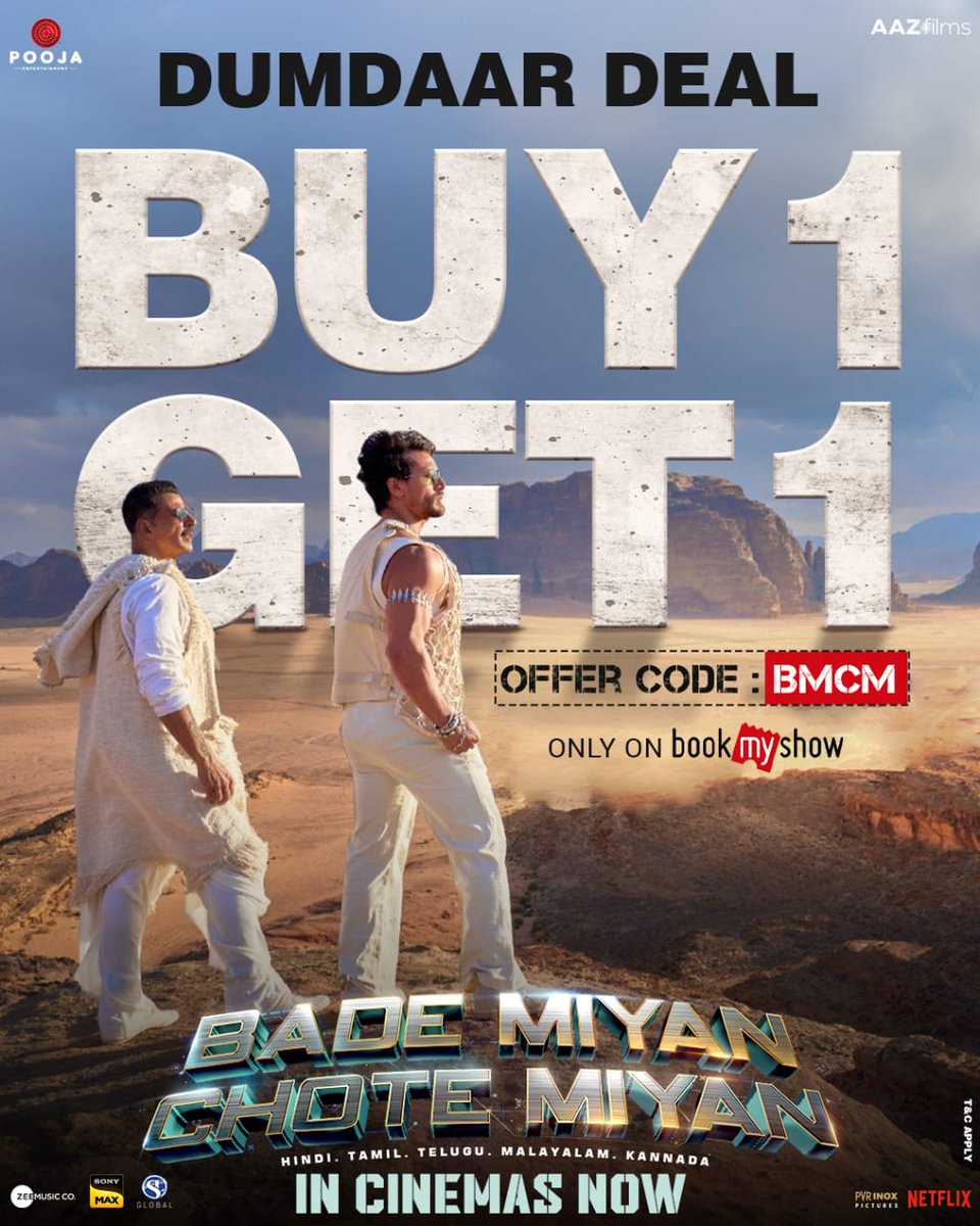 Celebrate the auspicious day of #RamNavami with #BadeMiyanChoteMiyan ✨ Go grab your tickets now: bookmy.show/e/BMCM #BadeMiyanChoteMiyanInCinemasNow @akshaykumar @iTIGERSHROFF @PrithviOfficial @vashubhagnani @aliabbaszafar @jackkybhagnani @honeybhagnani @iHimanshuMehra…