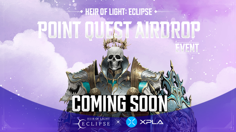 Heirs, get ready to complete quests and earn points! The Point Quest Airdrop Event is coming soon!✨ While we wait, take a sneak peek.👀 👉bit.ly/3U21lHN (@HOL_Eclipse x @XPLA_Official x @Event_Labs) #HLE #Eclipse #NFT #XPLA #P2E #P2O #Web3 #ComingSoon #Event
