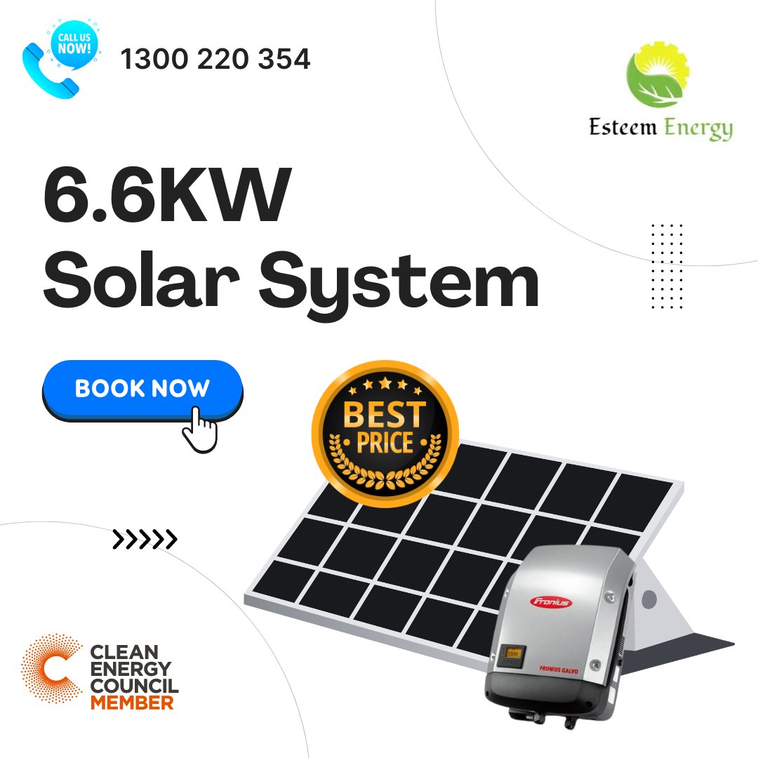 6.6 kw solar system - Most Popular package

Contact Esteem Energy now freely.

esteemenergy.com.au/6-6-kw-solar-s…

#EsteemEnergy #solarpackage #solarsystem #NSW #Australia #solarpanelinstallation #SolarPanelpackage #solarpanelsystem