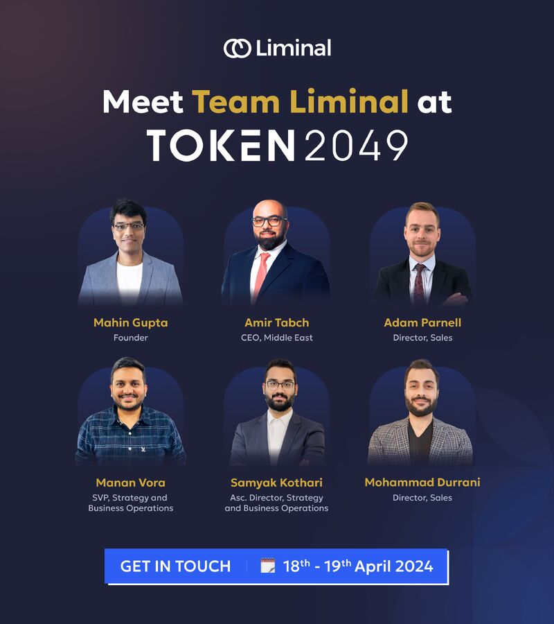 liminalcustody's tweet photo. Meet #TeamLiminal at @token2049 #Dubai 

If you're attending, we'd love to connect with you; whether you're an exchange, OTC desk, hedge fund, family office or just curious to learn more about what we do, let's make it happen!

Comment below to set a meeting with our team:

See you there! 👋🚀

#Token2049Dubai #dubai