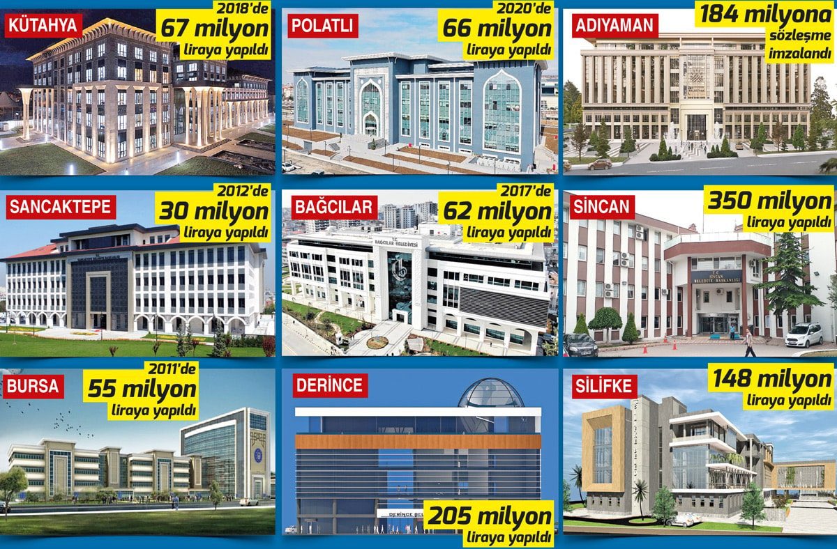 Tartışma yaratan ve AKP döneminde inşa edilen belediye binalarının yapım maliyetleri açıklandı. -Sözcü
