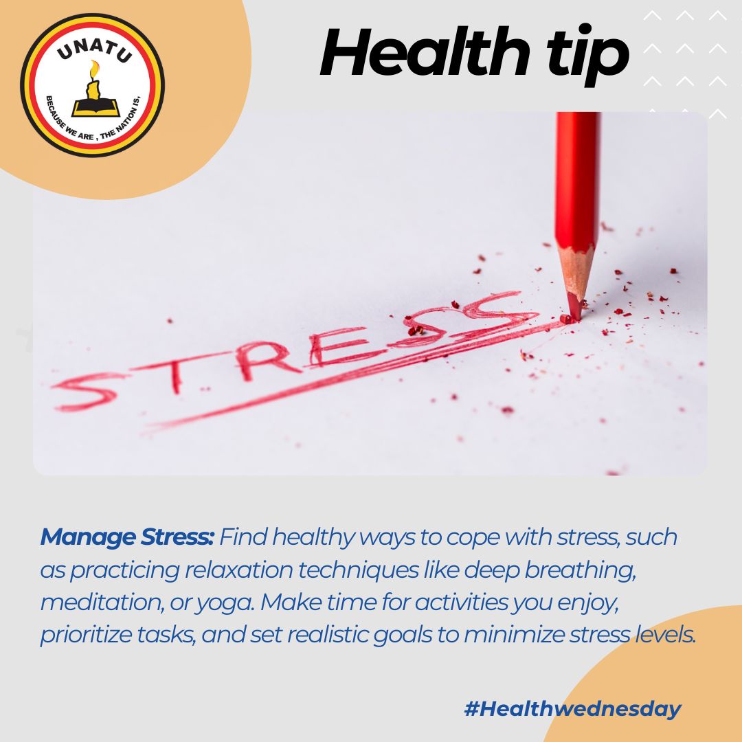Today's health tip is on stress management which is crucial for a healthy mind. It is important to cope with the demands and pressures of everyday life. Remember, taking care of your mental health is just as important as taking care of your physical health. #StressManagement