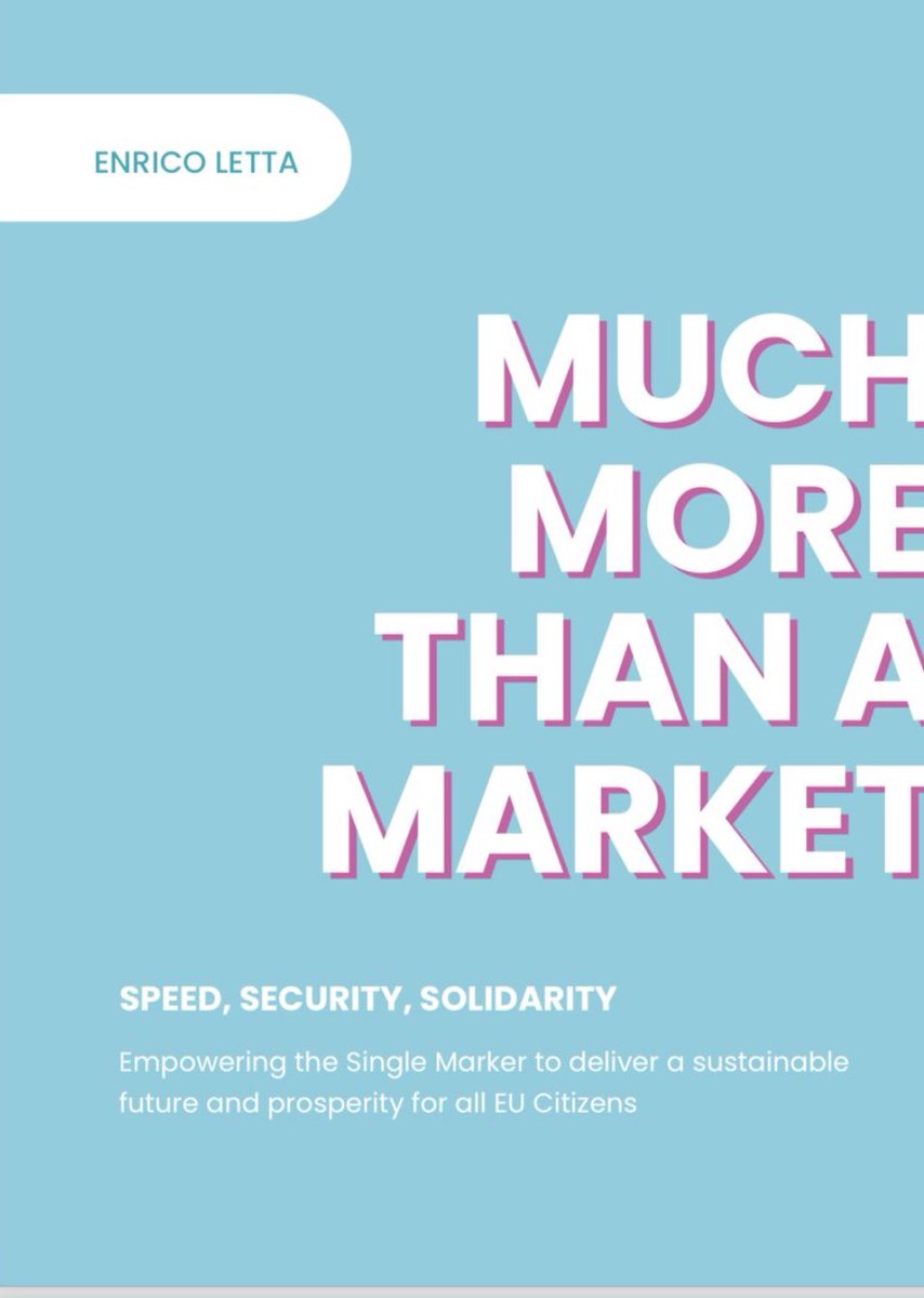 Very few references to #food (a strategic sector + far from completed Single Market!!) in the long-awaited @EnricoLetta Report on the Future of the Single Market, but various interesting ideas worth elaborating further. Curious to see what #EUCO will do in follow-up.