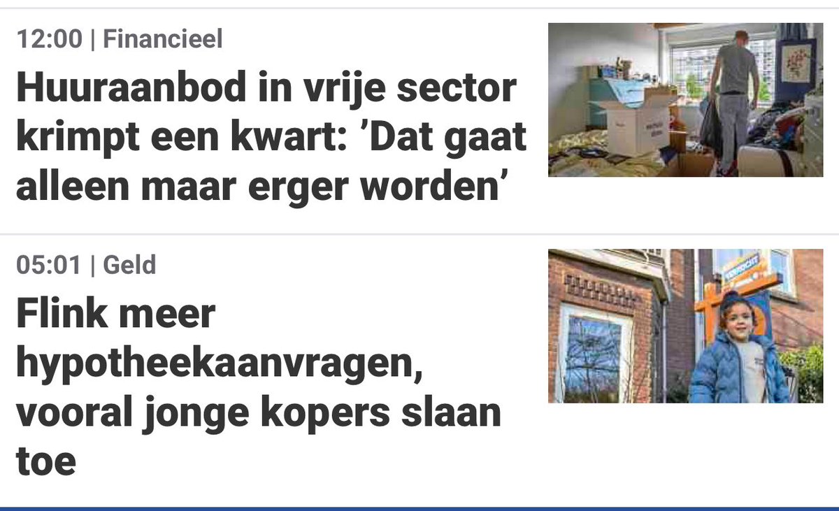 Tijdens de kredietcrisis en tijdens de nasleep daarvan werden veel mensen gedwongen de woning te verkopen en te gaan huren. Dat was de bodem in de markt. Nu is het compleet andersom. Mensen worden gedwongen te kopen door de krimpende huursector. Jongeren slaan hun slag! RIP…