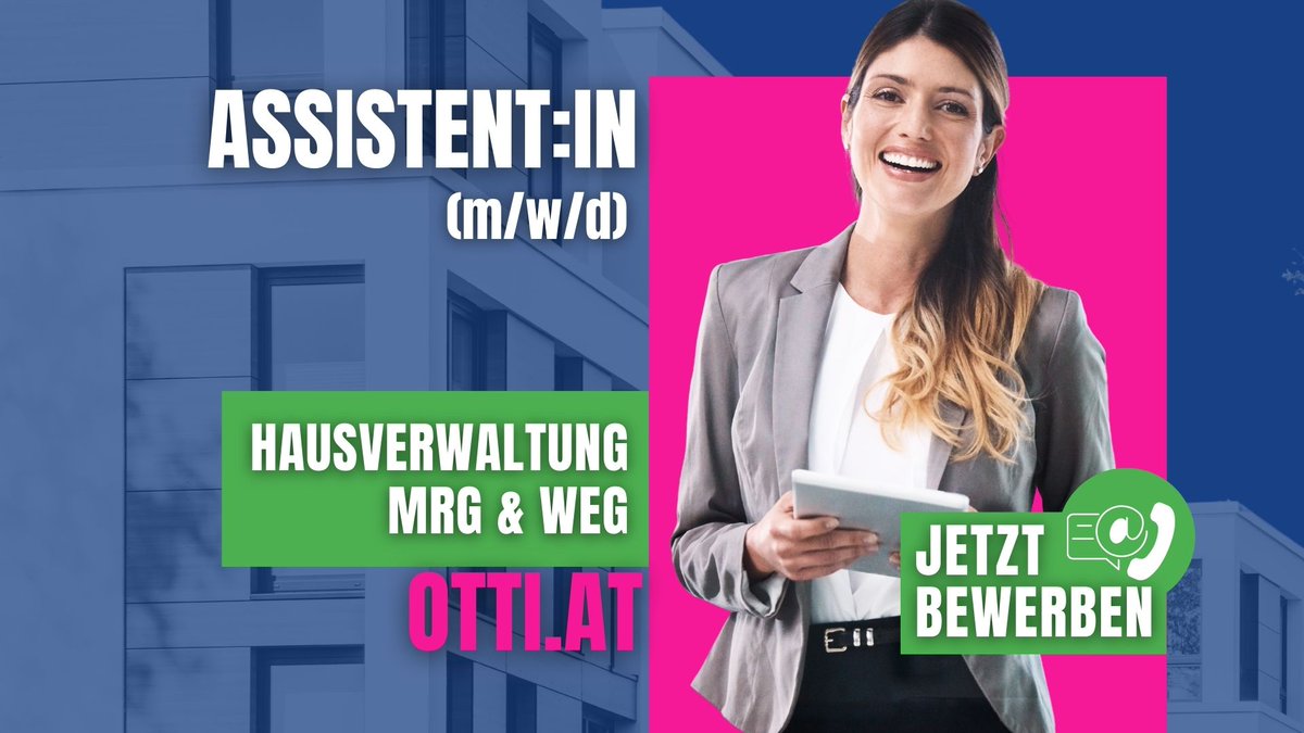 ottijobs's tweet image. #Wien: #Assistent:in Hausverwaltung #MRG #WEG (m/w/d) – langfristige Position mit internen #Weiterentwicklung|smöglichkeiten zum #Immobilienverwalter! JETZT #BEWERBEN otti.at/web/job/11348_… #Job #Karriere