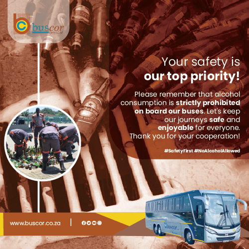 BuscorPtyLtd's tweet photo. Attention Commuters Your safety is our top priority! Please remember that alcohol consumption is strictly prohibited on board our buses. Let's keep our journeys safe and enjoyable for everyone. Thank you for your cooperation!
#SafetyFirst #noalcoholallowed #buscorsafety https://t.co/tVsZHBPauj