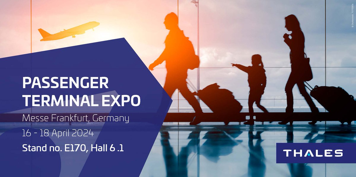 👋 Meet #Thales today at #PTExpoConf to explore our solutions and services for Airport Operation Centers, seamless passenger experience, safe and quick baggage screening, and overall airport management and security. ✈️ 👉 Book a meeting: thls.co/gh7j50RbZ2Z @PTExpo