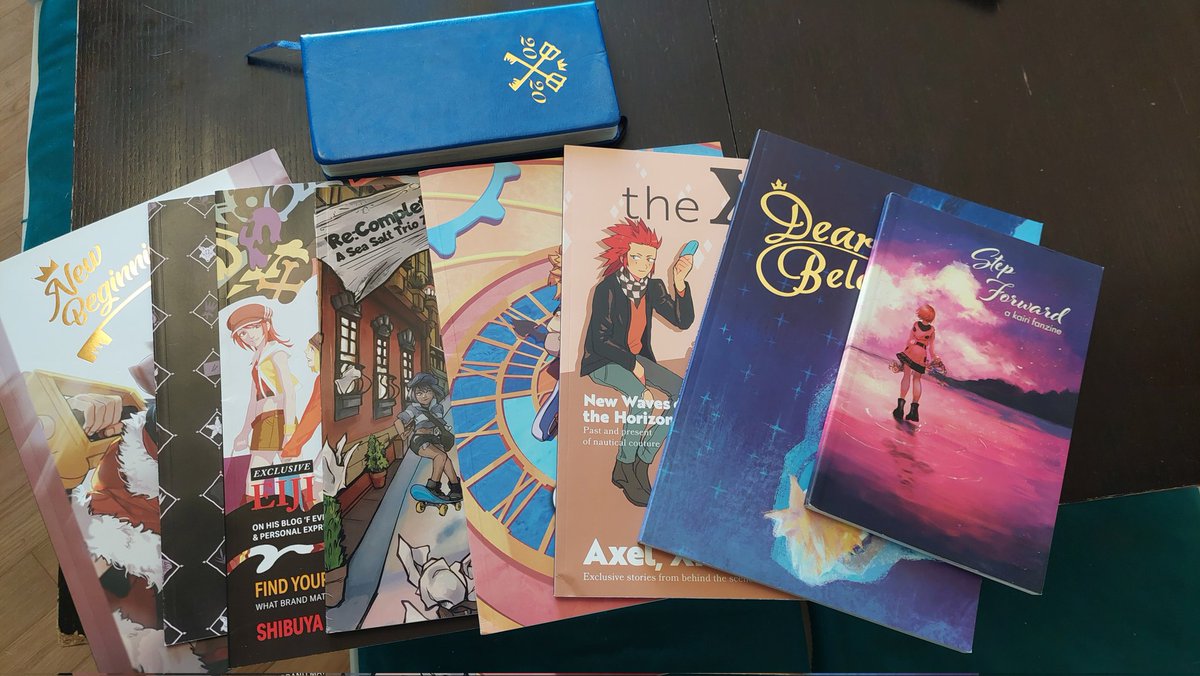 FloraCoquelicot's tweet photo. Felt nostalgic and found all my old fanzines yesterday. 
I really miss these times when my timeline was full of KH art and hype. If you were part of this back in the days, you made every day better and I love and miss you a lot 🥹 https://t.co/B9j6iF19MB