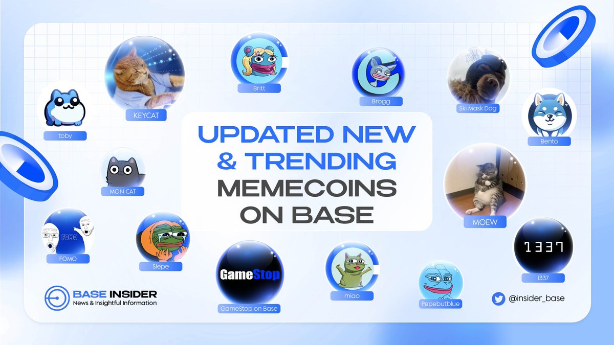 🚀 @Base is buzzing with memes! Get ready for a wild ride as notable memecoin projects take center stage. From viral sensations to quirky tokens, these memecoins belong on your watchlist 👀 Don't miss out on the laughter and potential gains 🚀 #Base #FOMO #memecoin
