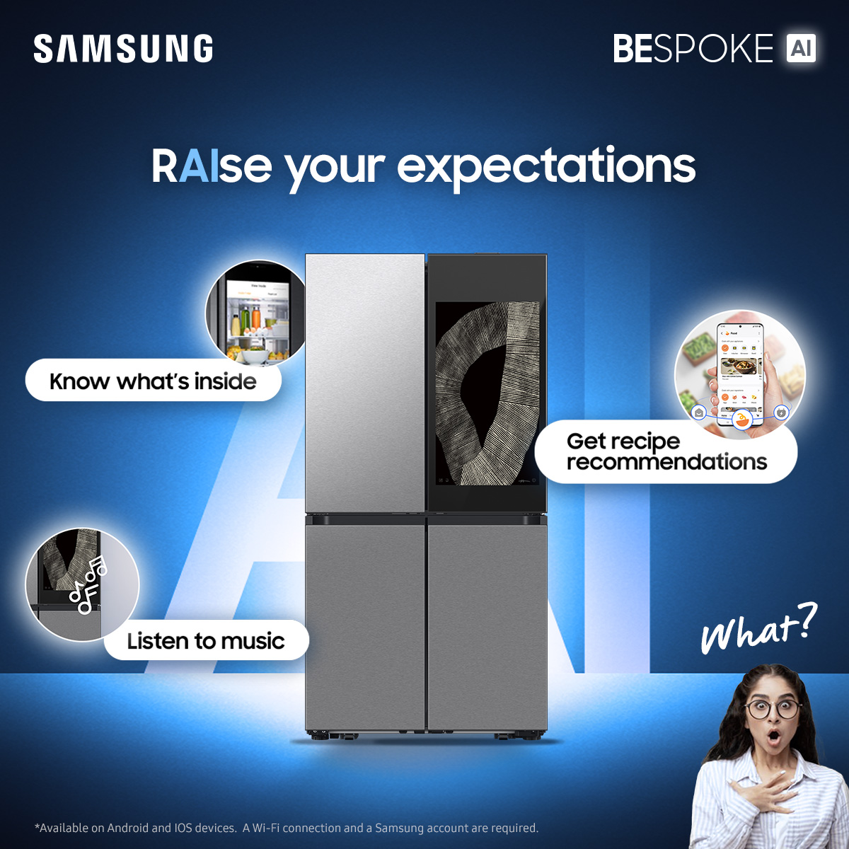Keep connected to your family and home with our all-new Bespoke AI Refrigerator 😍. #BespokeAI #DoMoreWithLess #ThisIsConnectedLiving #SamsungBespoke #Bespoke #Samsung
