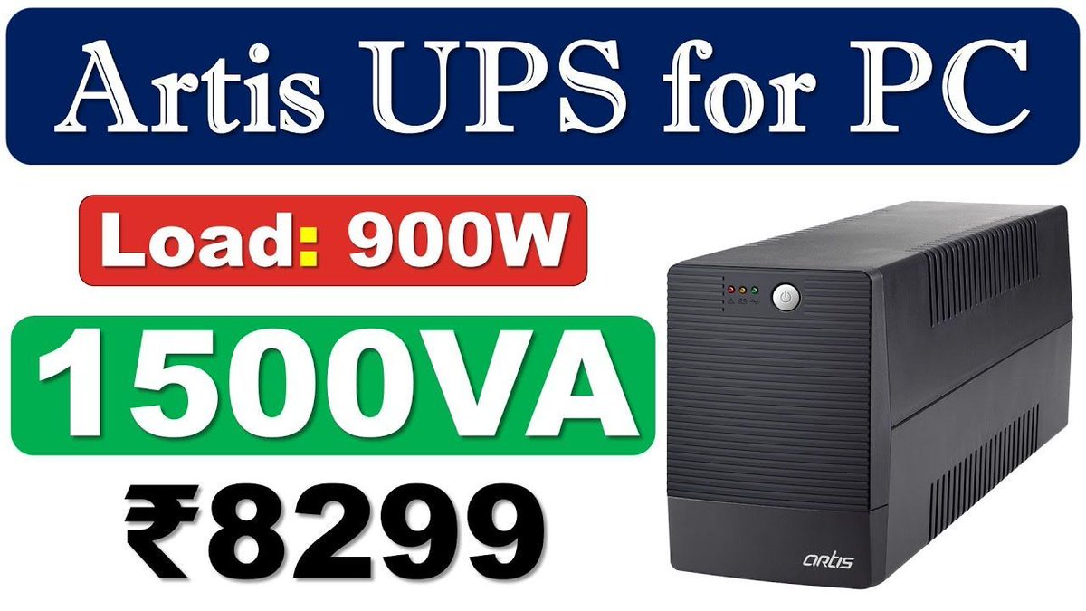 GadgetsShiksha's tweet photo. 1500VA #Artis #UPS:- Rated Capacity: 1500VA | Max Load: up to 900W | Voltage Range: 140V – 300V | Auto Voltage Regulator | Cold Start | Start PC on UPS Power | Works with Micro-Load | Backup: Up to 75 mins | #ArtisUPS #ComputerUPS #BatteryPower | More at https://t.co/ytVeqEoiaB https://t.co/O9cAPYh0EI