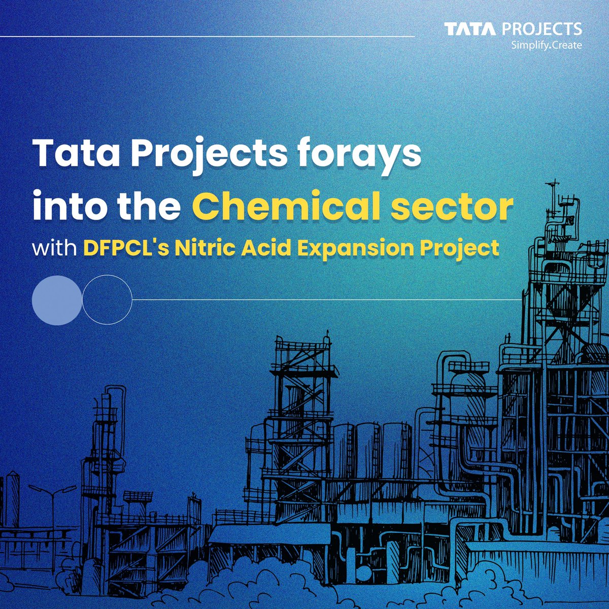 TataProjectsTPL's tweet photo. We are pleased to unveil our latest endeavor in the chemicals sector! 

Safety, efficiency, and sustainability are core principles guiding this project. 

Read more at: 
https://t.co/apumI5rfKE

#TataProjects #DFPCL #ChemicalIndustry #NitricAcid #Sustainability https://t.co/xWSljuDY7D
