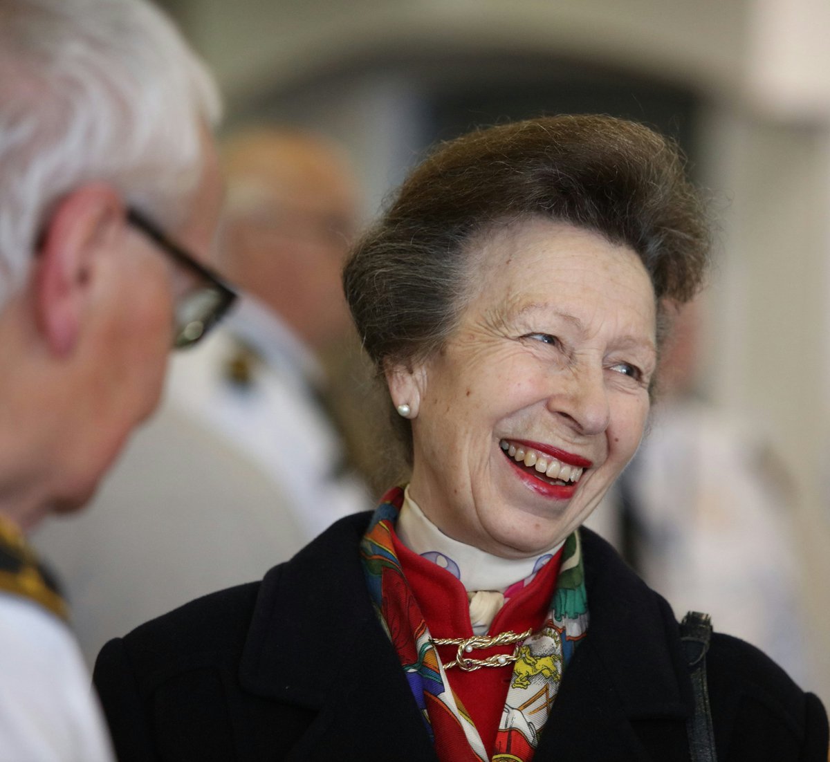 The Princess Royal warmly greeting volunteers from the National Coastwatch Institute.

#RoyalFamily
#PrincessRoyal
#PrincessAnne