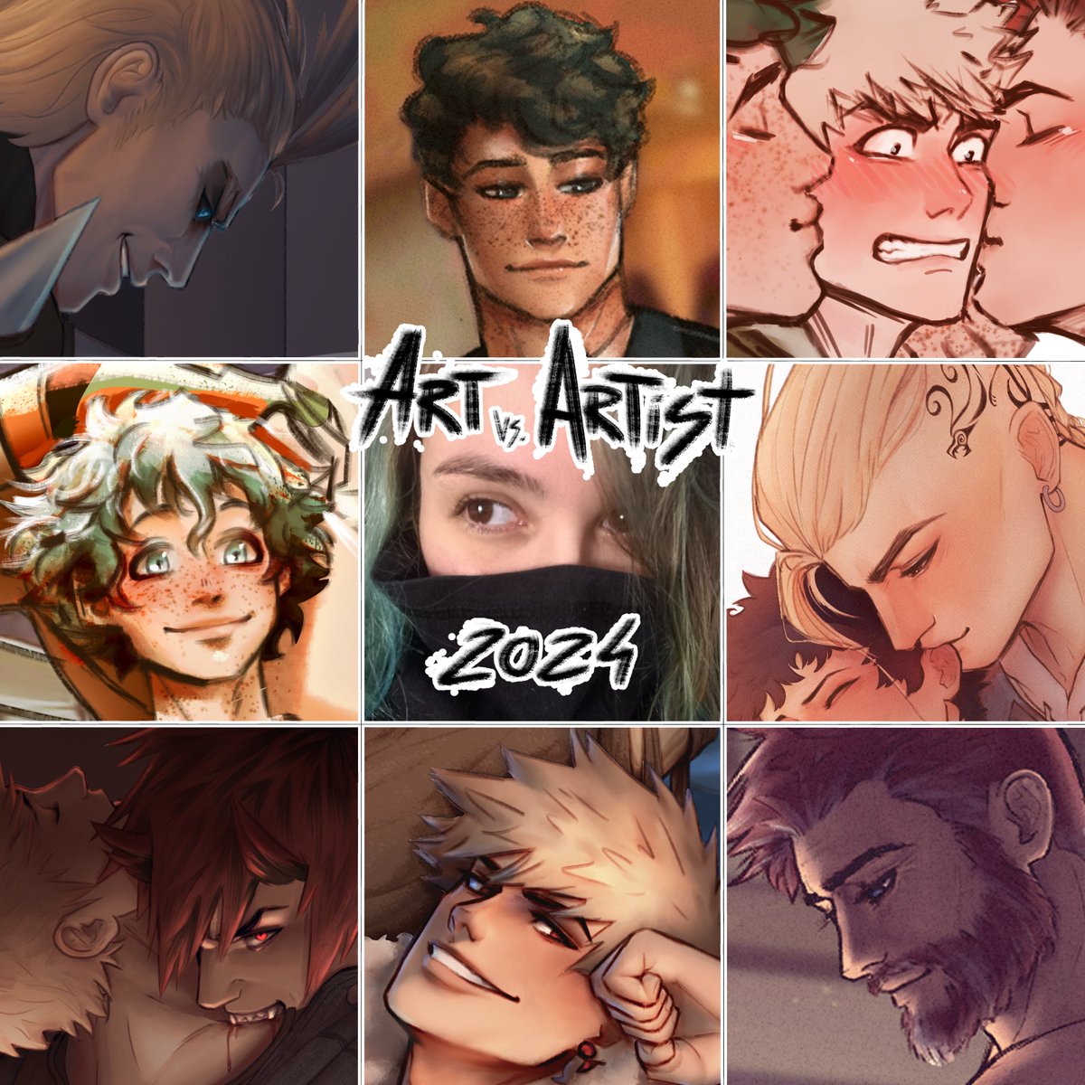 #artvsartist2023 i just realized i haven't done this for 2023 💀 smaller eyebags and longer hair!! still chaotic art style tho lol