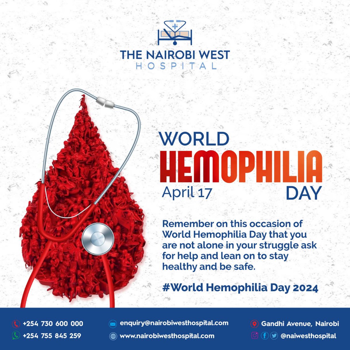 Today, on World Hemophilia Day 2024, remember that you're not alone in your journey. Reach out for support, lean on others, and prioritize your health and safety. #WorldHemophiliaDay #StayHealthy #BeSafe