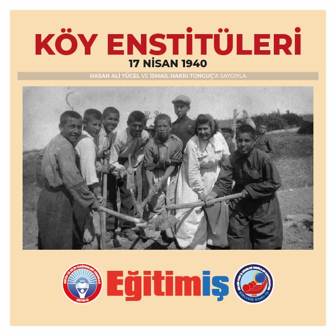 KÖY ENSTİTÜLERİNİN 84. KURULUŞ YILDÖNÜMÜNÜ KUTLUYORUZ
egitimis.org.tr/guncel/sendika…
#KöyEnstitüleri