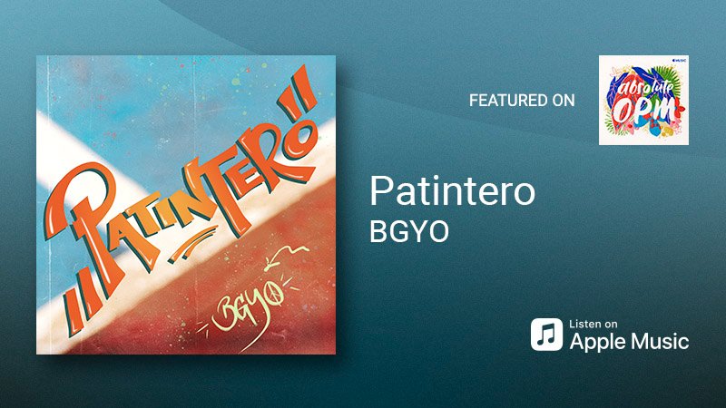 Halika na’t makinig sa #BGYO_Patintero 🏃‍♂️ Proud to be Pinoy sa kantang tungkol sa larong Pinoy na parte ng ‘Absolute OPM Playlist’ ng @AppleMusic! Congrats, @bgyo_ph! 🇵🇭🎶 Stream the playlist here: 🔗 tiny.cc/AbsoluteOPMPla… #BGYO #BGYO_Patintero #StarMusicPH