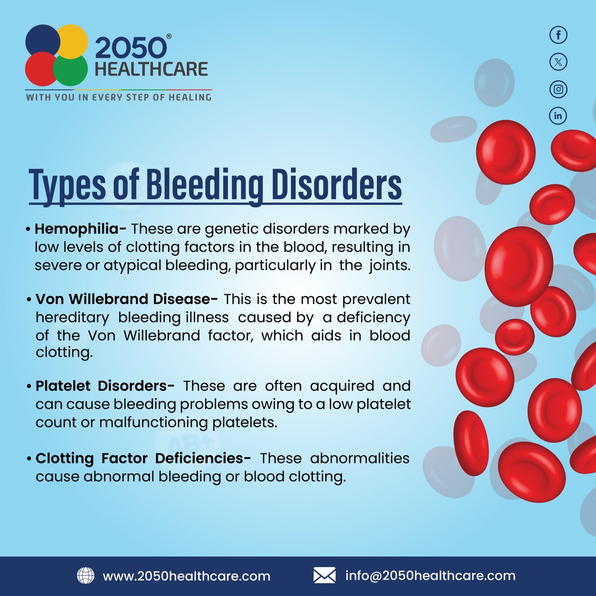 Today is World Hemophilia Day, an opportunity to offer support and raise awareness about bleeding disorders.

Let us join together as a community to educate others.

#WorldHemophiliaDay #2050Healthcare