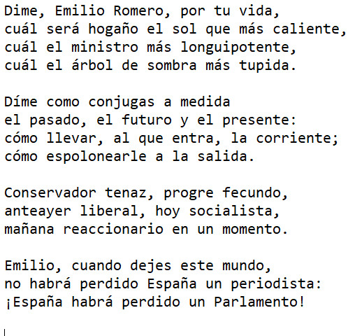 Hoy he recordado, al hilo del artículo de @hughes_hu, el mítico soneto que Campmany le endiñó a Emilio Romero: