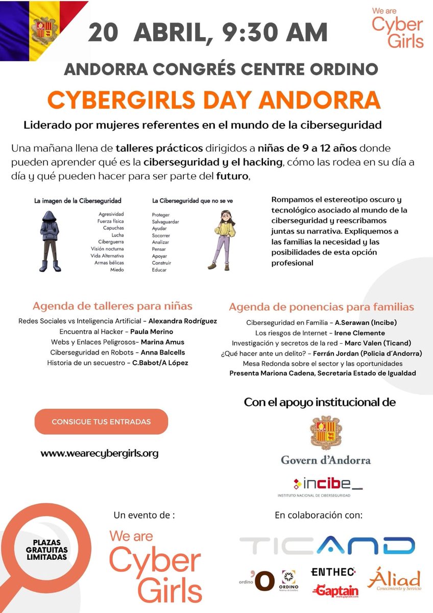 Ens veiem el dissabte #CyberGirls 🥰 #andorra #cybergirlsday