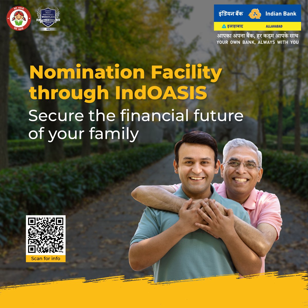 Keep your legacy thriving by ensuring your loved ones have a brighter and secure financial future. Opt for Nomination facility through IndOASIS, anywhere, anytime!
Know More: bit.ly/IB_indoasis
#IndianBank 
@DFS_India