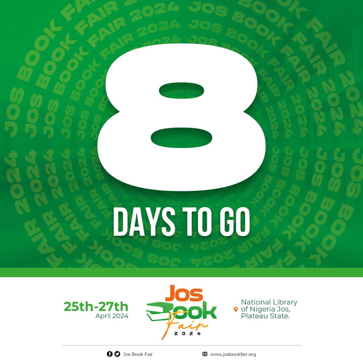 josbookfair01's tweet photo. It’s countdown season!!
We have just 8more days to the Jos book fair.
Plan to attend, tell a friend to tell a friend.
Come get books at discounted prices too.
See you on the 25th of April 🥰
#cmli #josbookfair #booksarebridges #josbookfair2024 https://t.co/Pz3Zd8kl2G