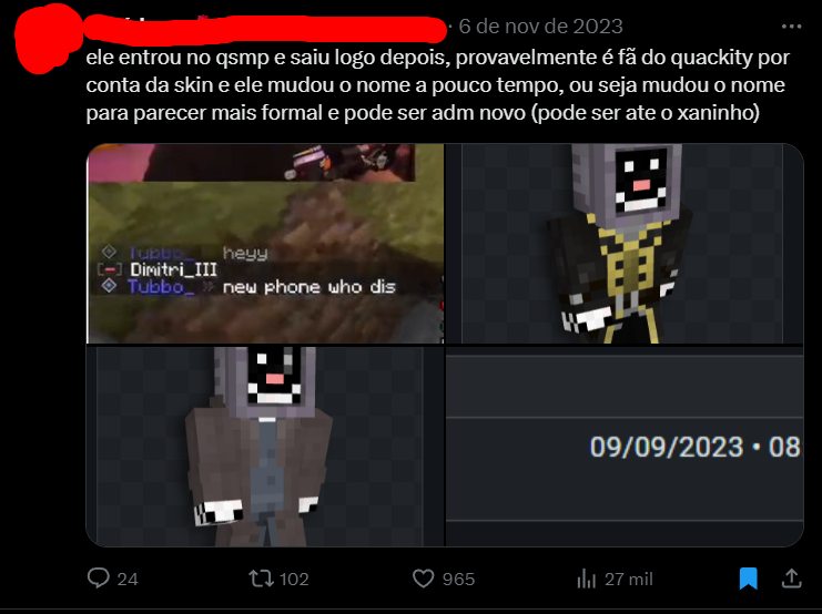 DIMITRI3theboy's tweet photo. Prazer! Meu nome é Dimitri III, mas alguns me chamam de "cara da lore do fit"! Eu fui por muito tempo o builder principal do QSMP e aqui estão os eventos que eu experienciei em *ORDEM CRONOLÓGICA* https://t.co/j9KCxmY4cA