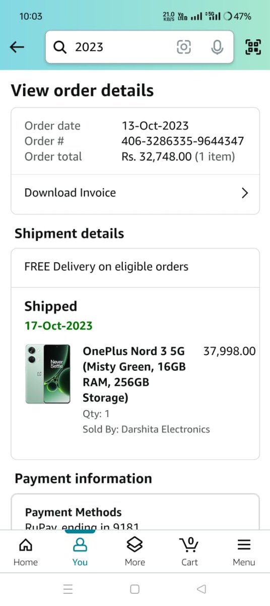 #Amazon cheated with us. My wife bought a OnePlus mobile from @amazonIN using @TheOfficialSBI credit card for Rs32748/- with a 24 month EMI of Rs1603/- pm. Now we have come to know that the EMI has been changed to Rs ₹4034/- only which is a total fraud with the customers.